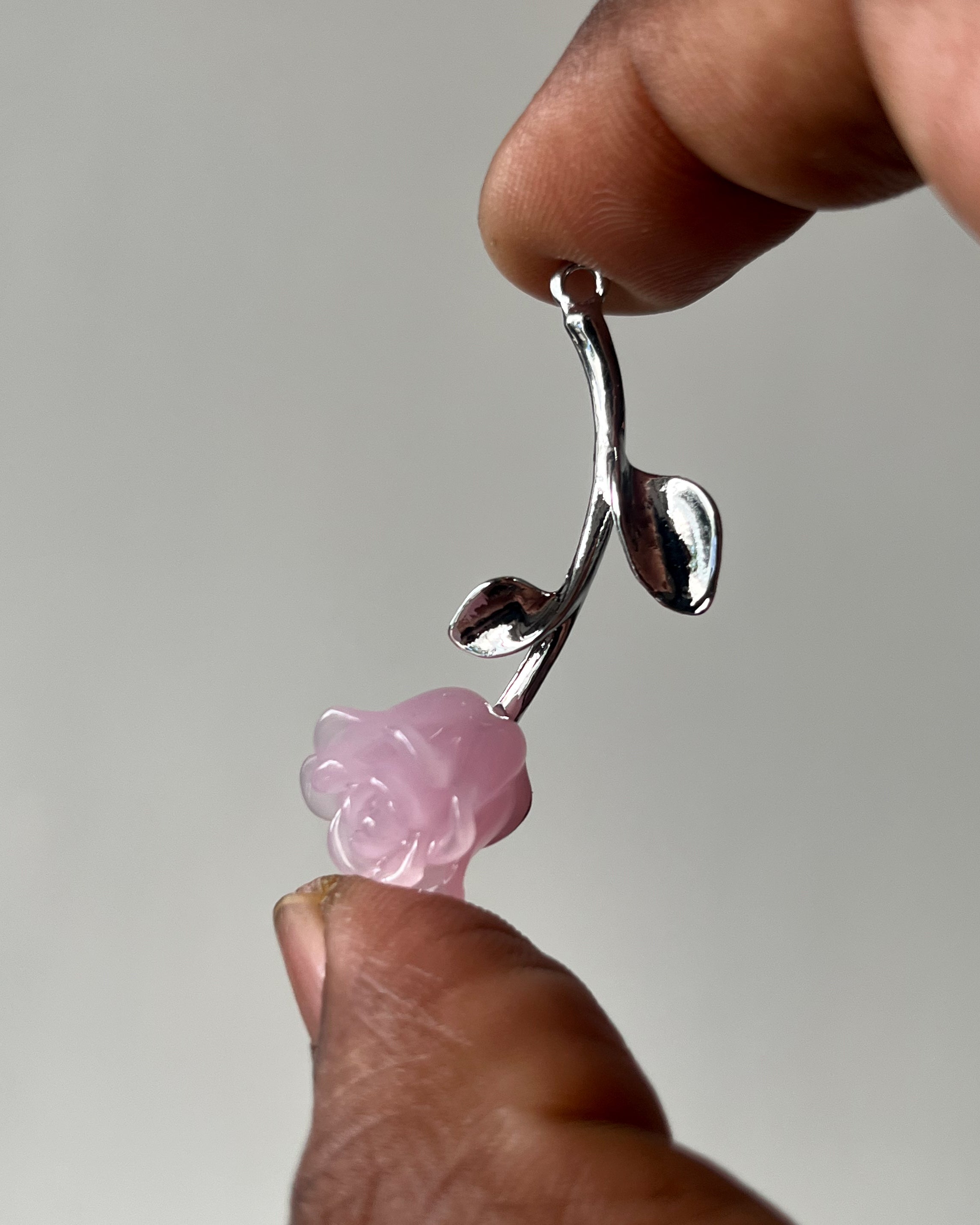 Pink Upside down flower charm