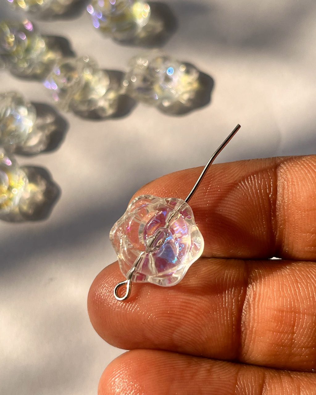 Chunky flower Beads // 10 pc