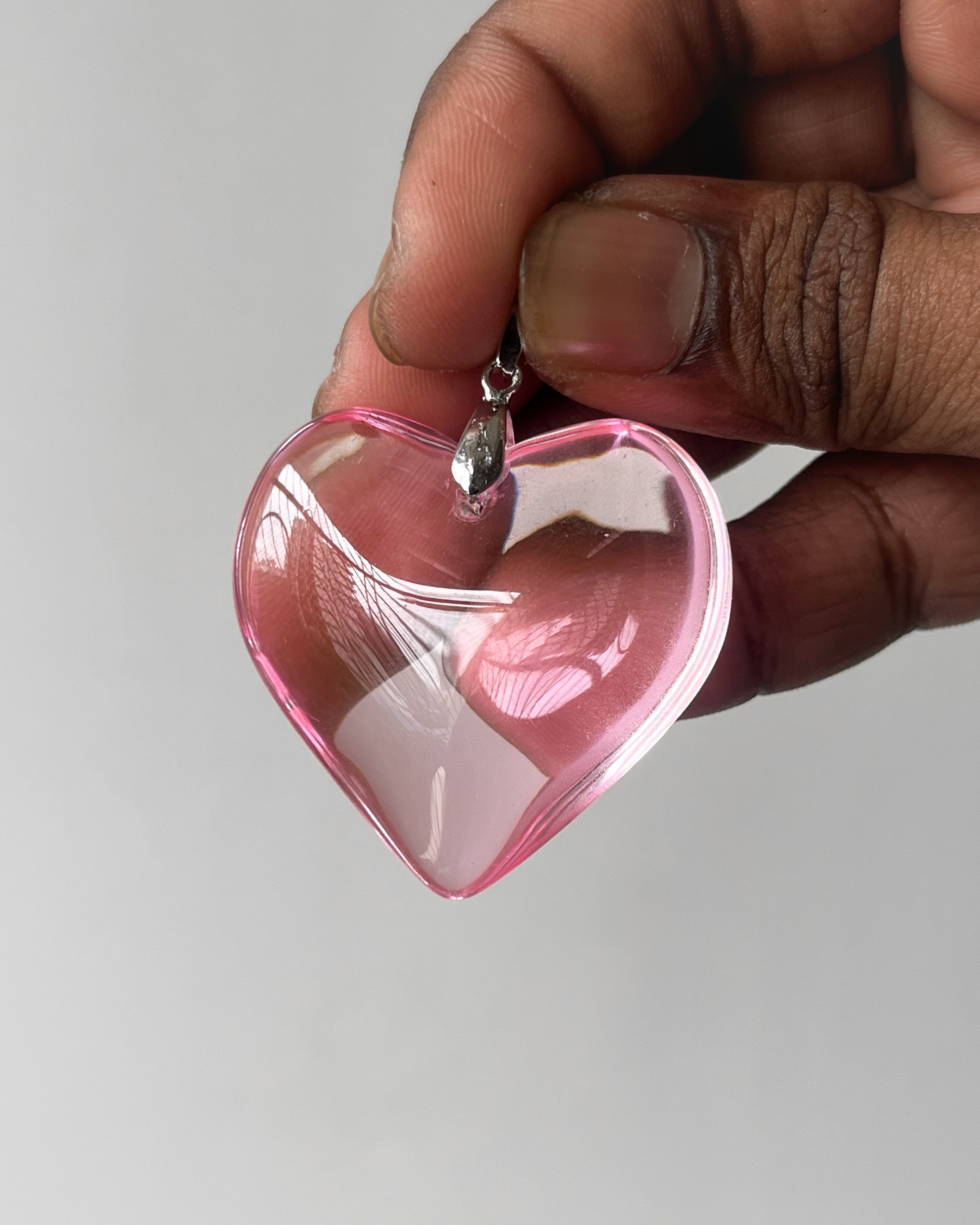 Pink chunky glass heart