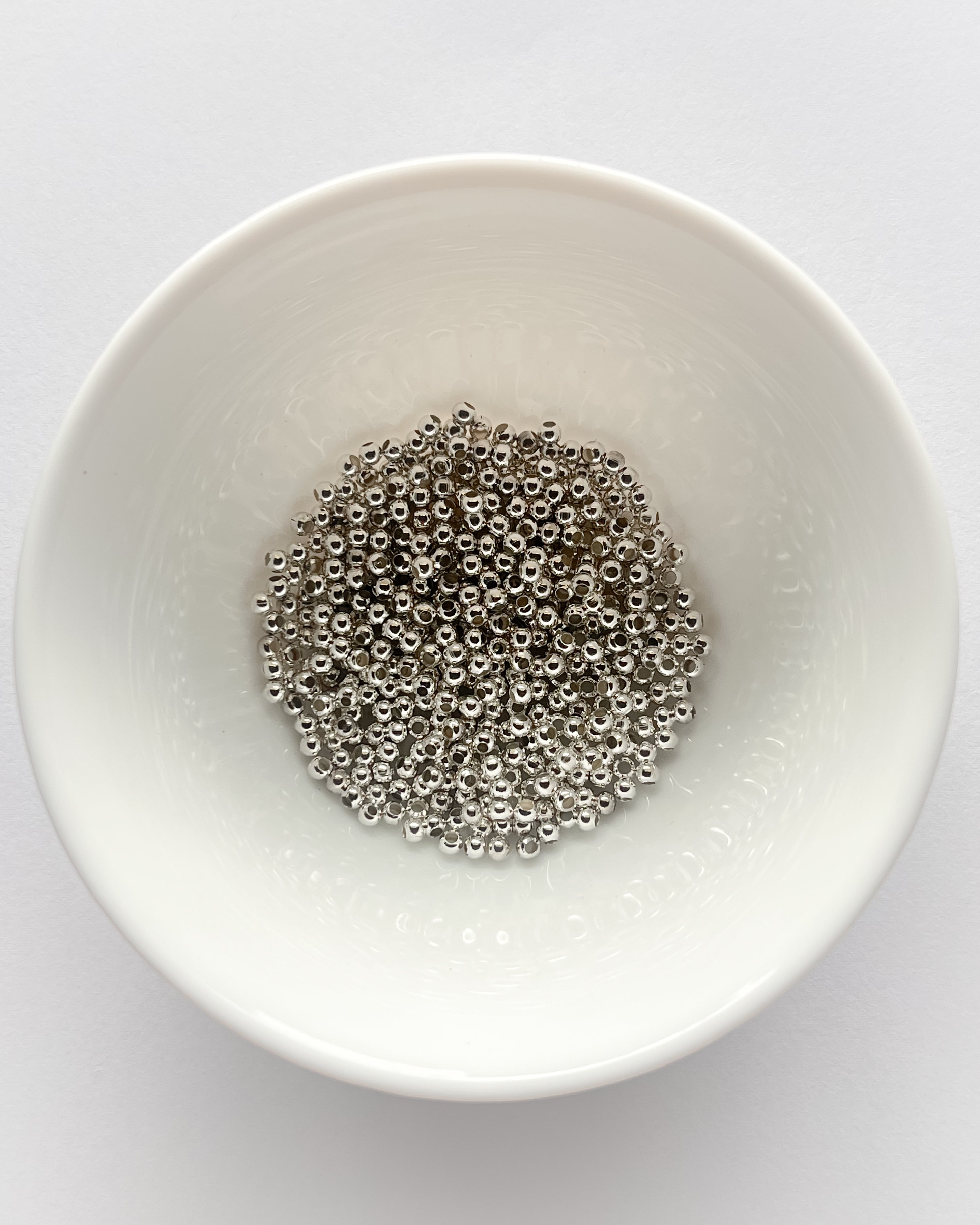 3mm Silver Metal beads - 25 grams