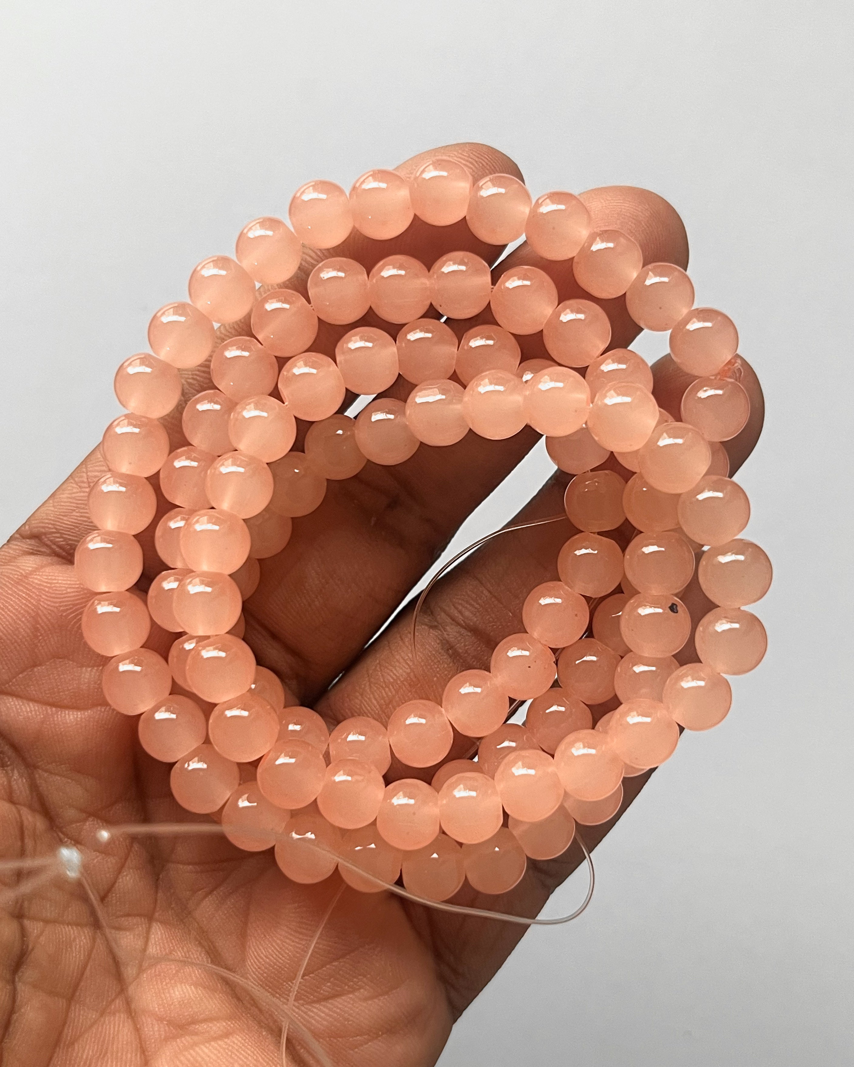 Peach Jelly beads - 1 line
