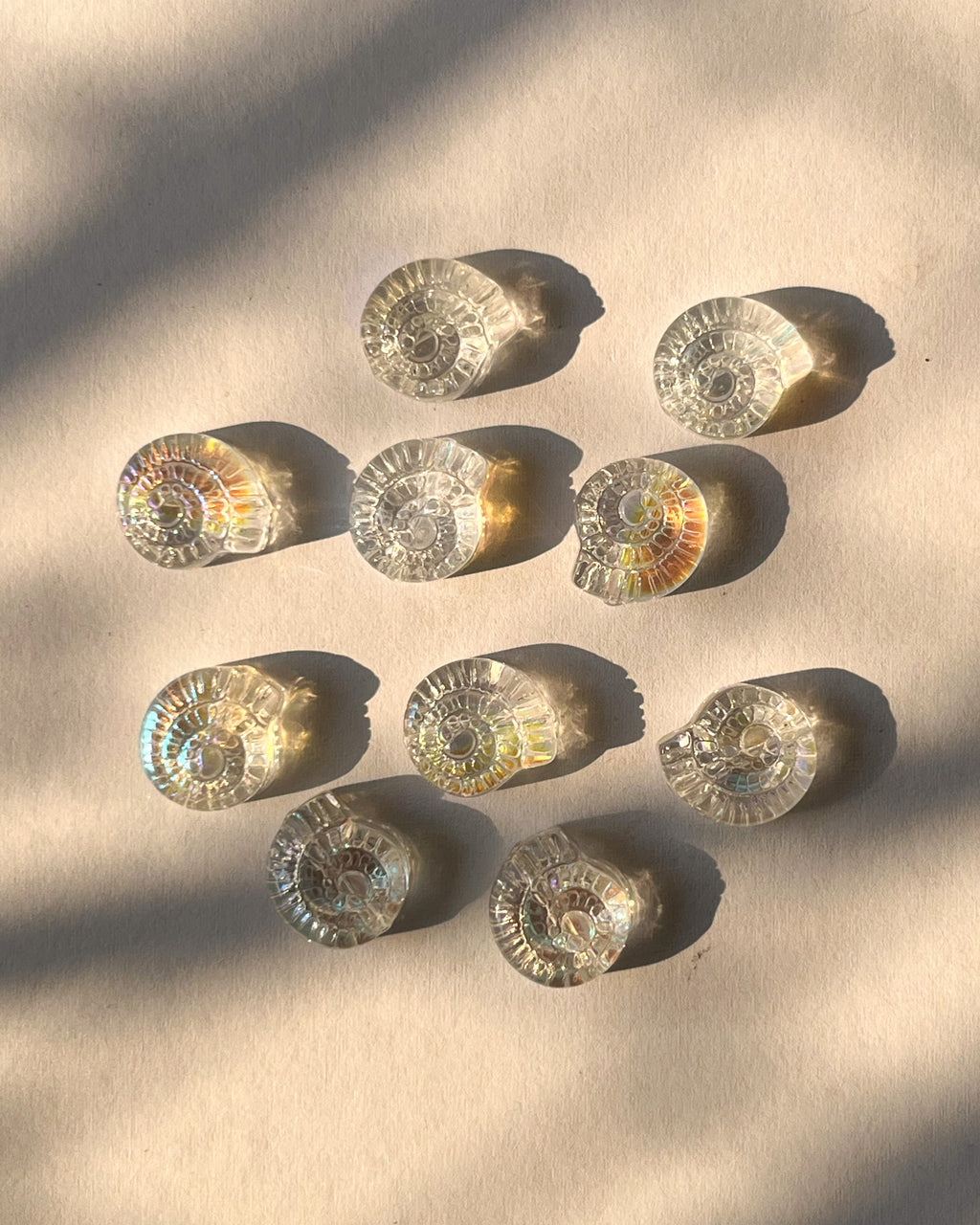 Shell glass Beads // 10 pc