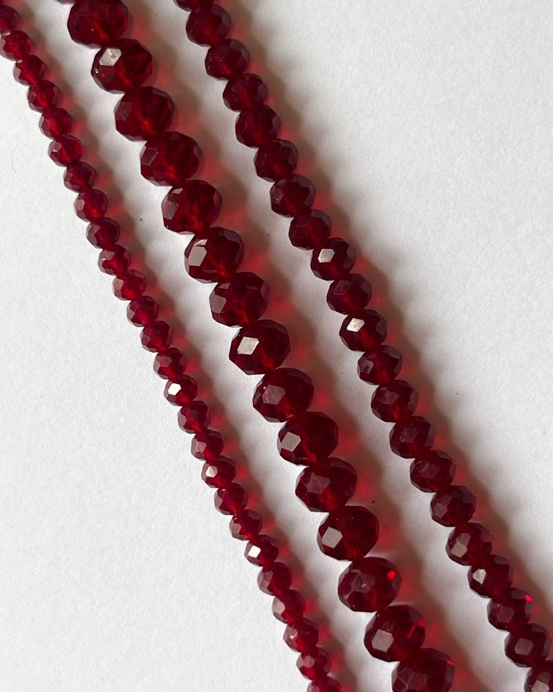 Maroon Crystal Beads - Choose Your Size