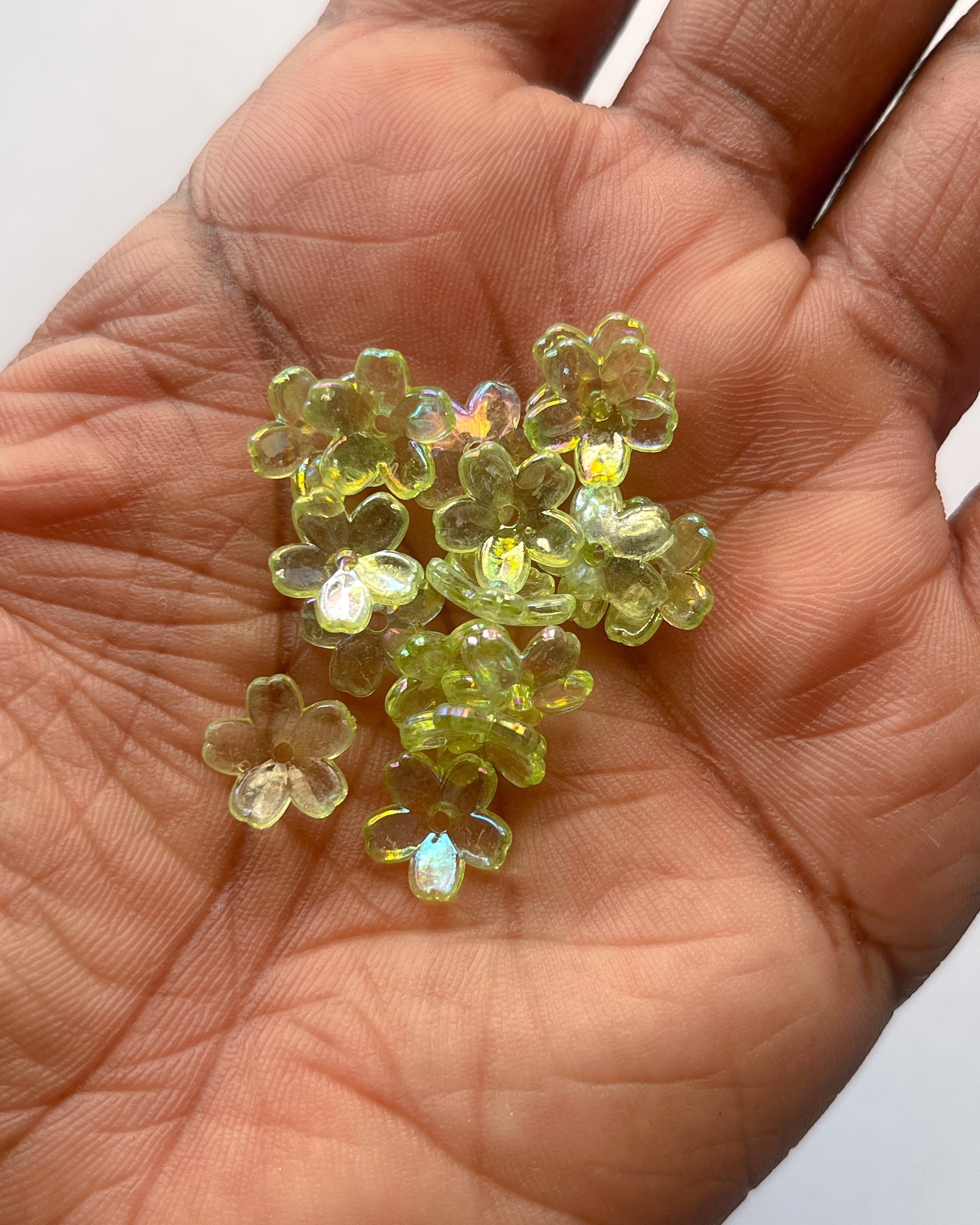 2.0 green mini Flower beads - 25 grams