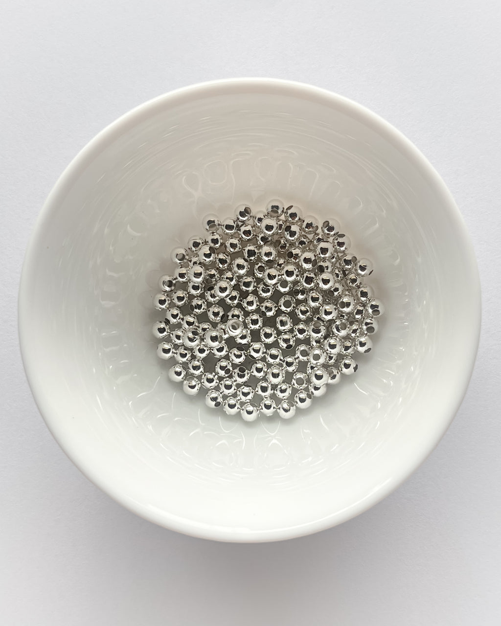 5mm Silver Metal beads - 25 grams