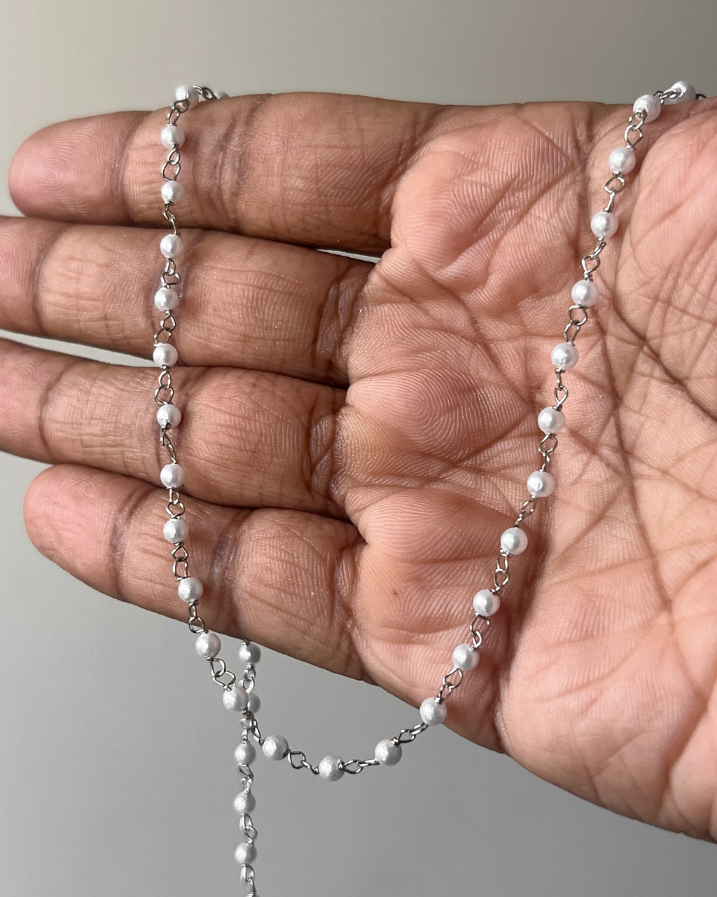 Silver pearl chain | 1 meter
