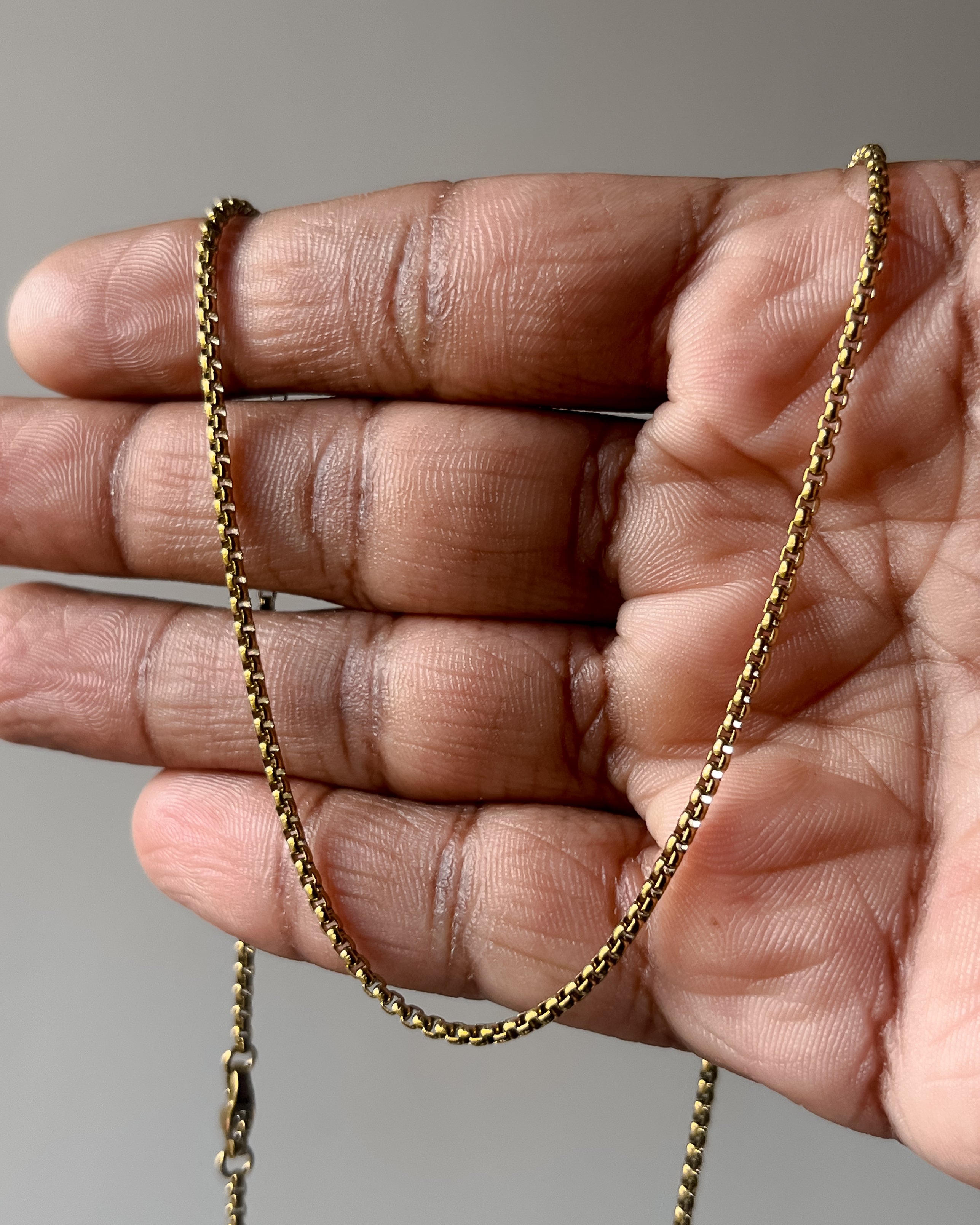 Gold Box Chain (Stainless Steel 24 Inch)