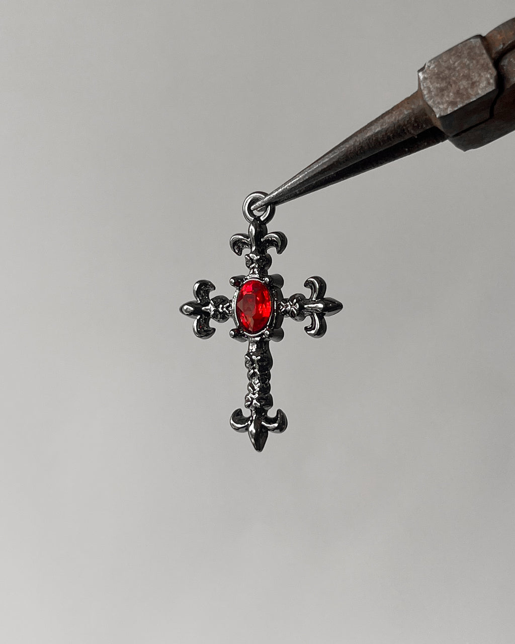 Red clover cross charm