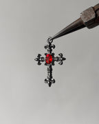 Red clover cross charm