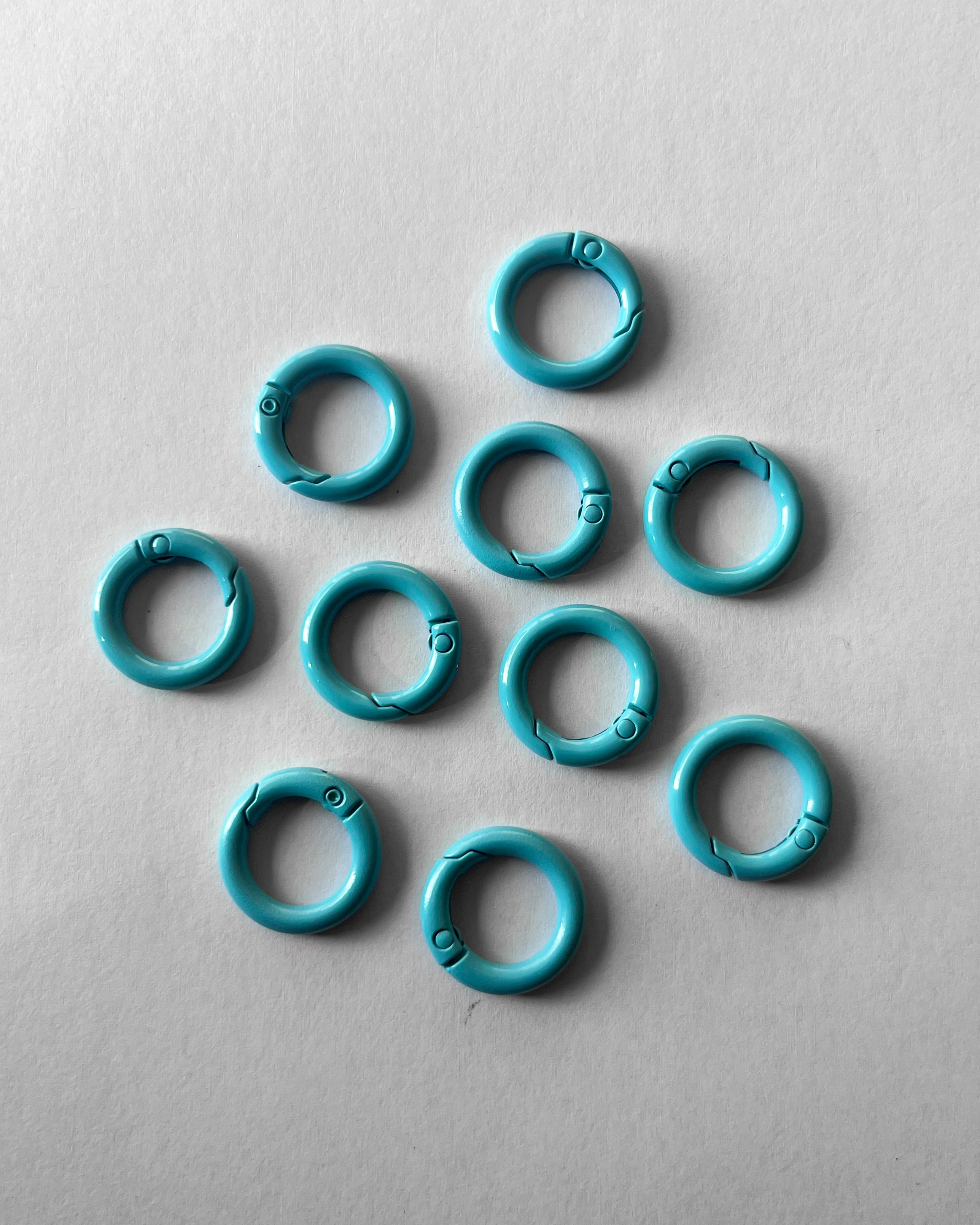 Blue Round Keychain Hooks Pack of 10