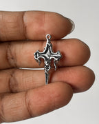 Black melting cross charm - 3 pc