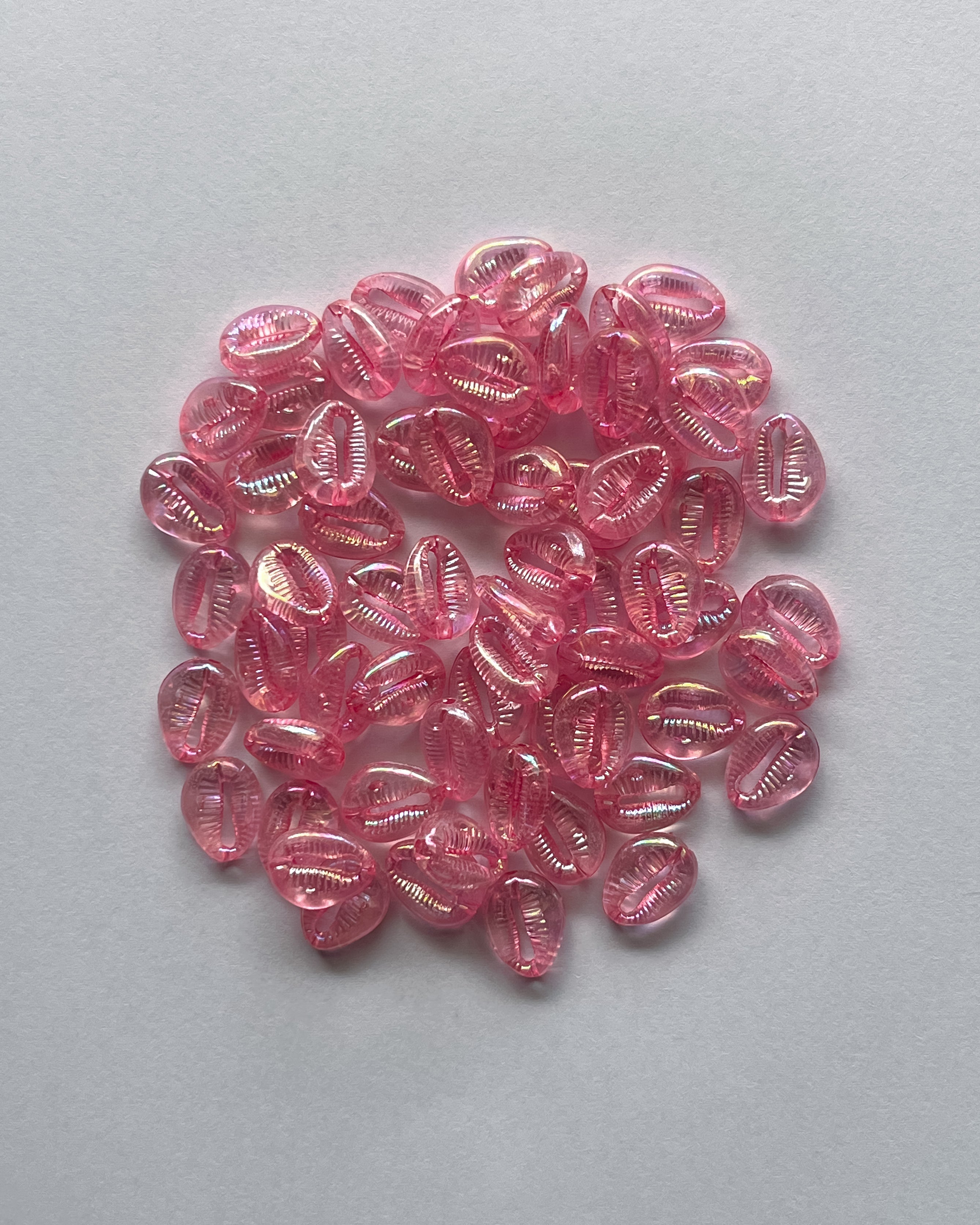 Dark pink shell beads - 25 grams