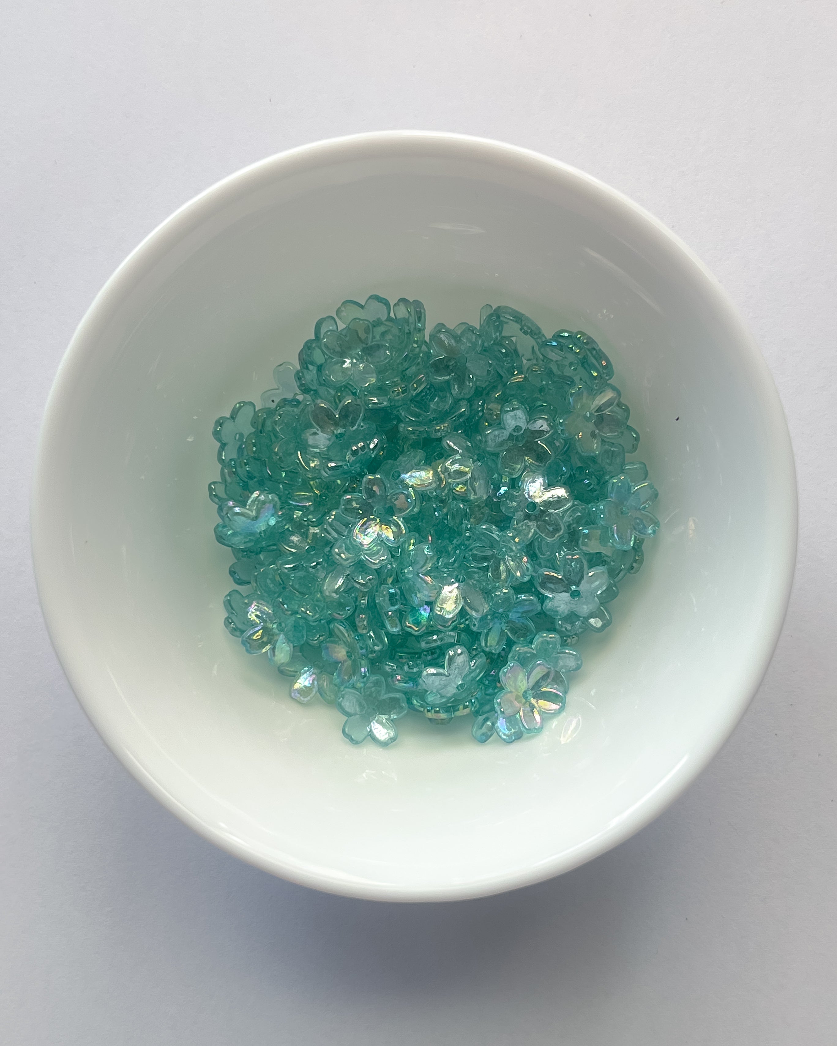 2.0 blue mini flower beads - 25 grams