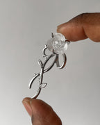 Dangle white flower charm