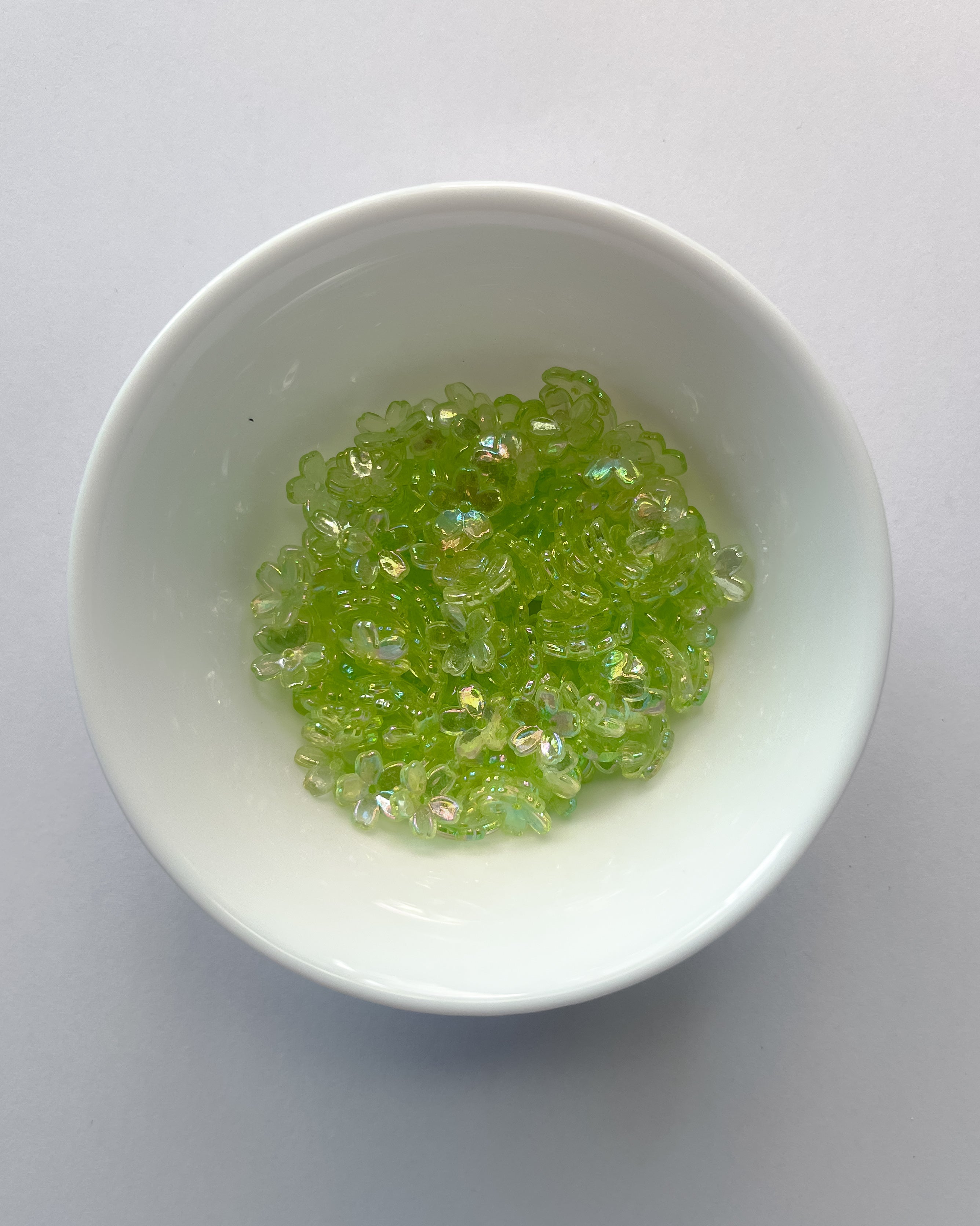 2.0 green mini Flower beads - 25 grams