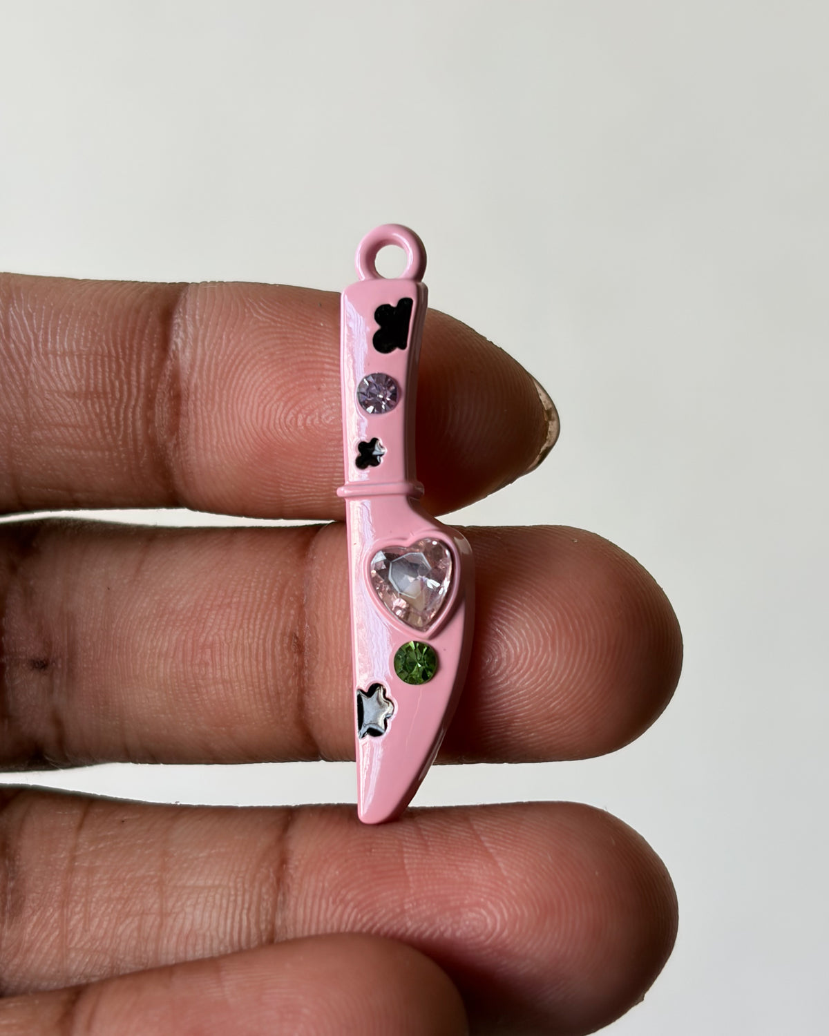 Pink knife charm - 1 pc