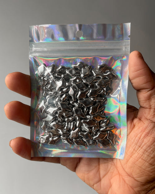 1. New metallic cab beads  - 25 grams