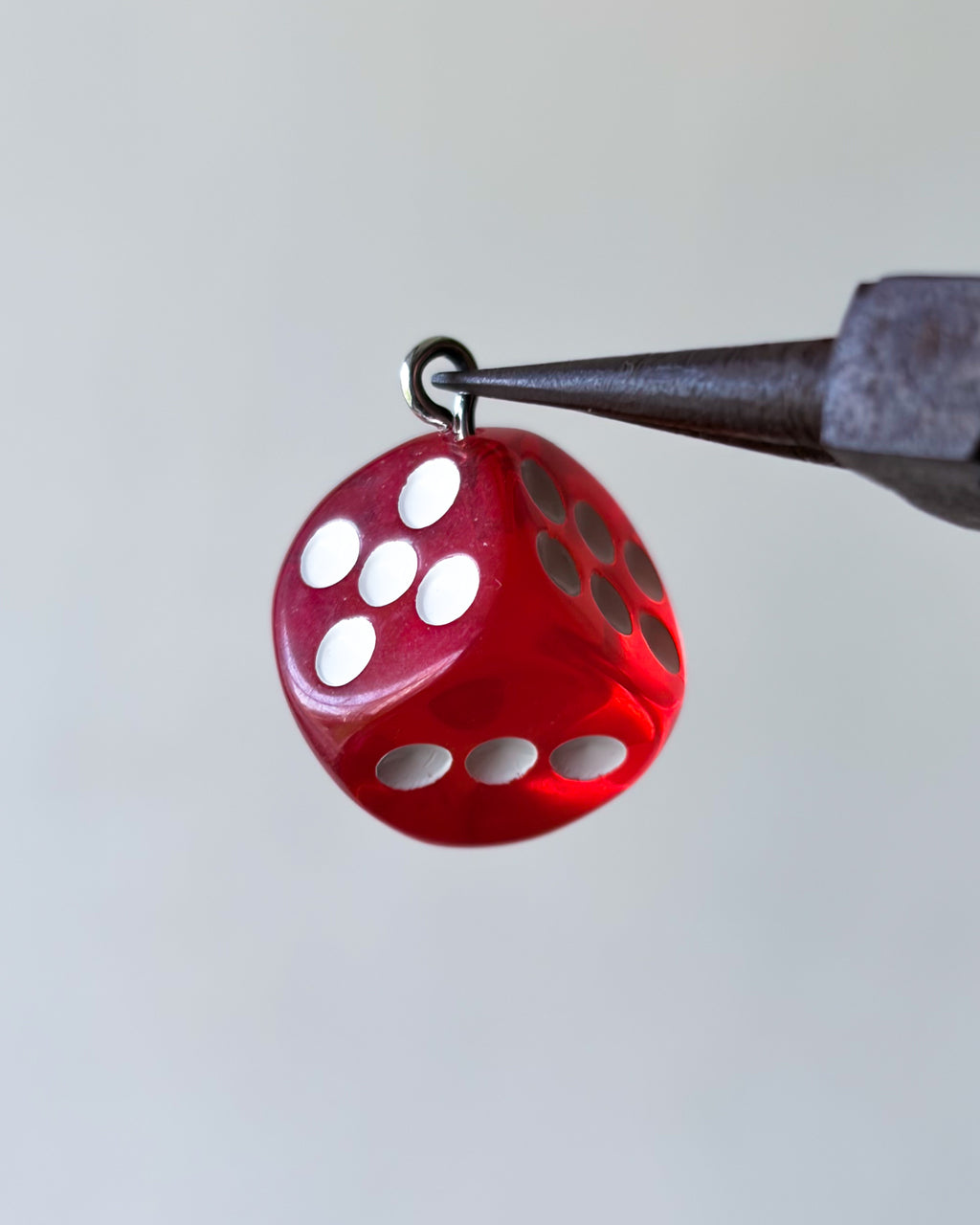 Red dice charm - 10 pc