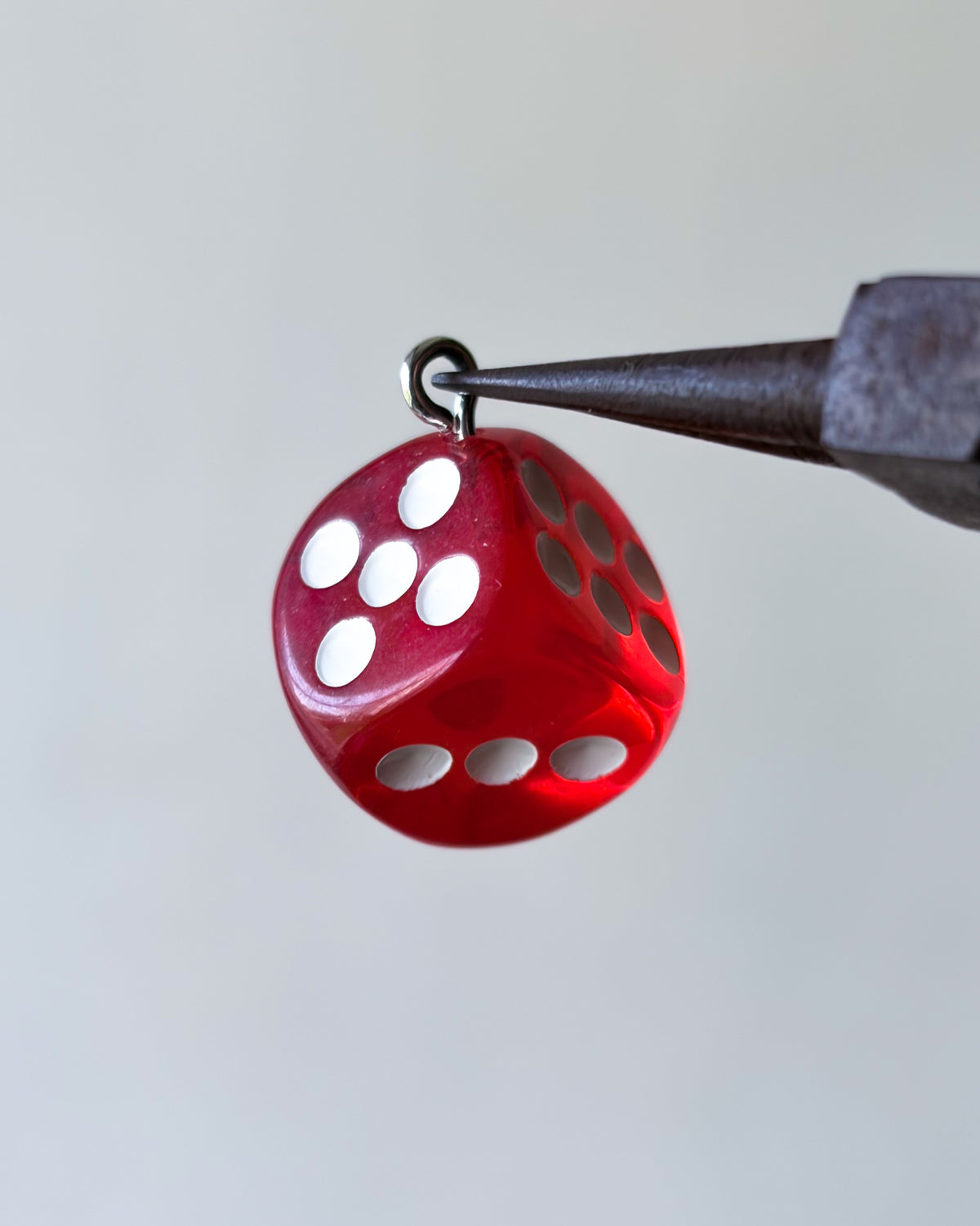 Red dice charm - 10 pc