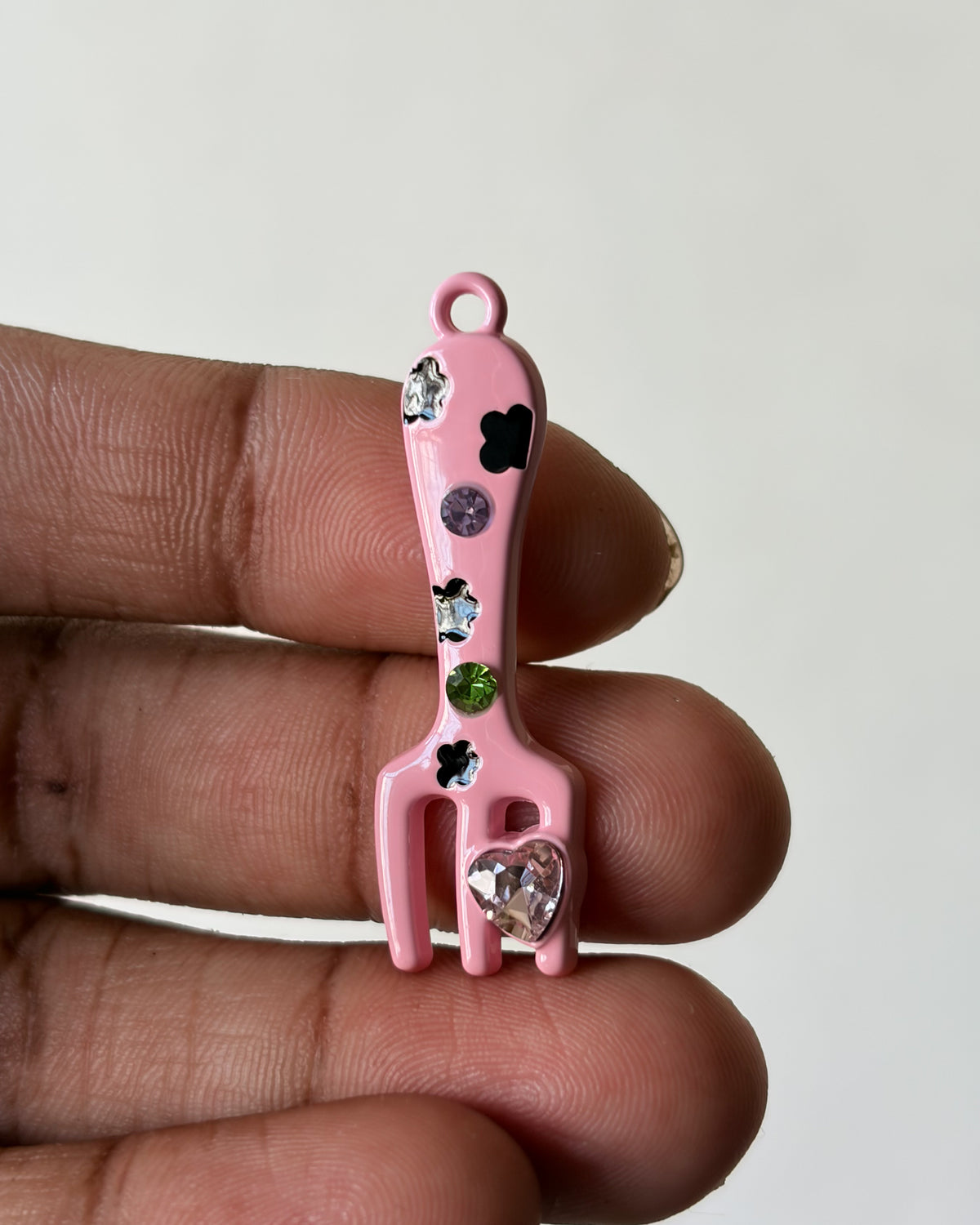Pink Fork charm - 1 pc
