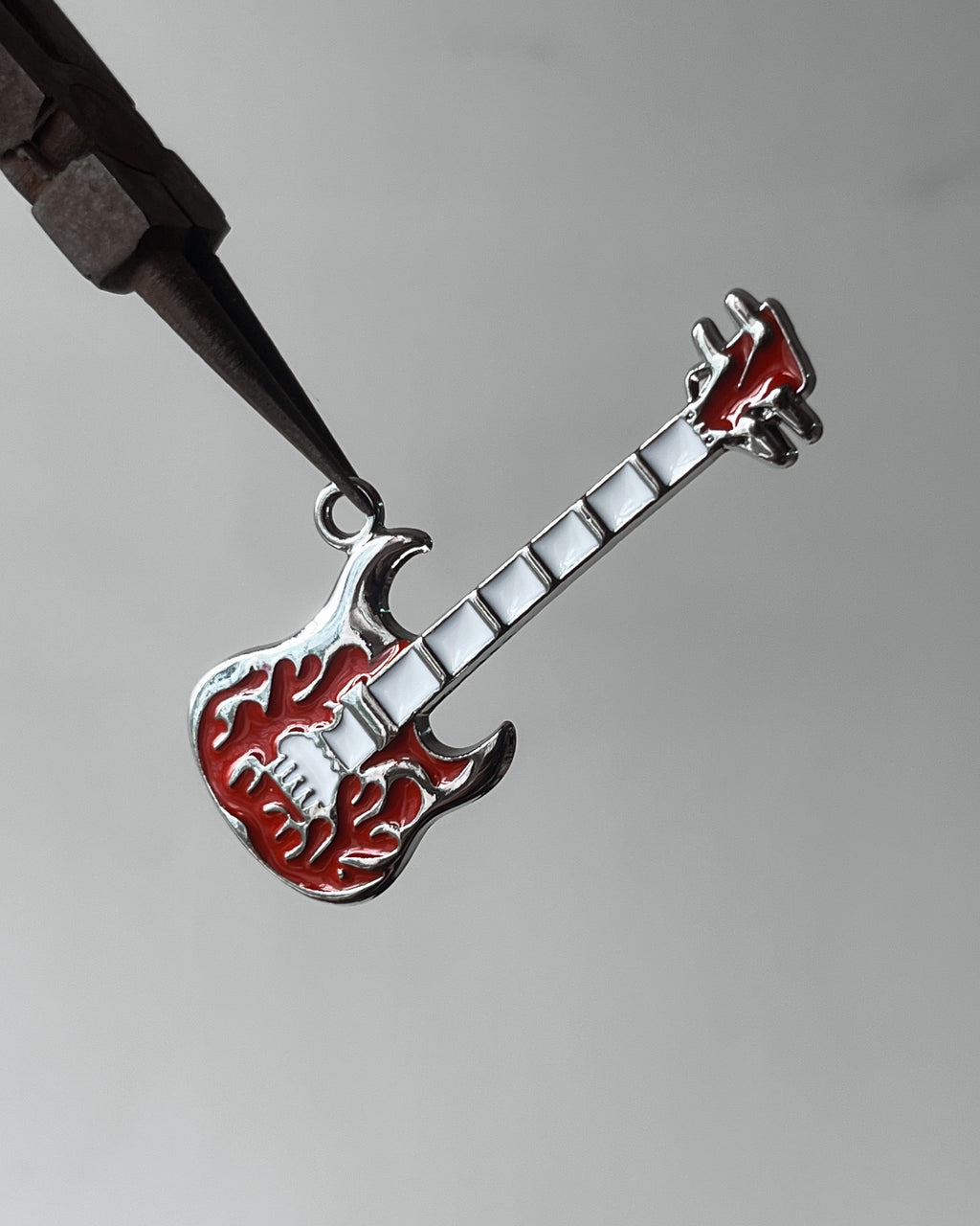 Red flame guitar