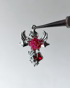 Red wing cross charm - 3 pc