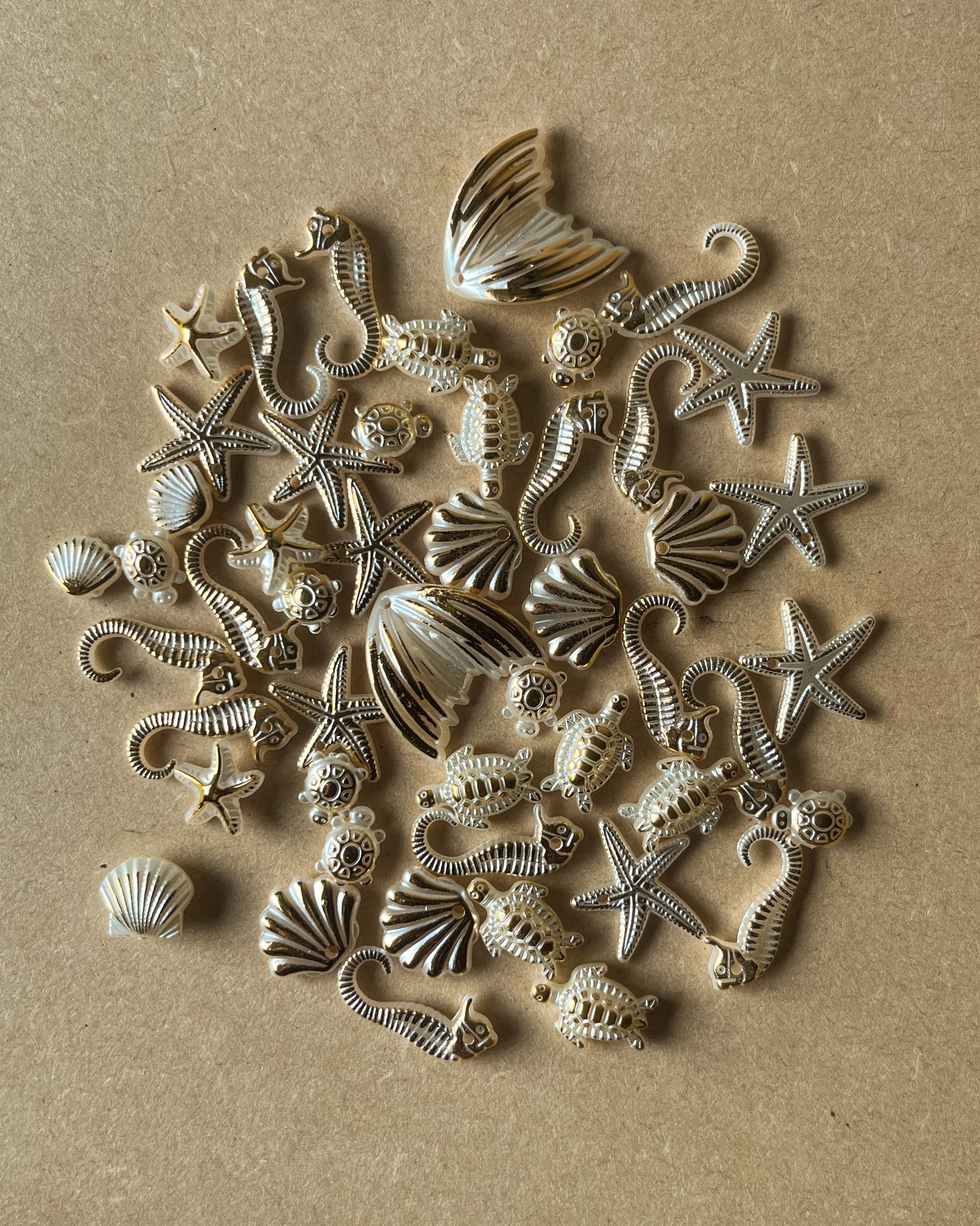 Pearl Mix sea theme beads - 50 grams
