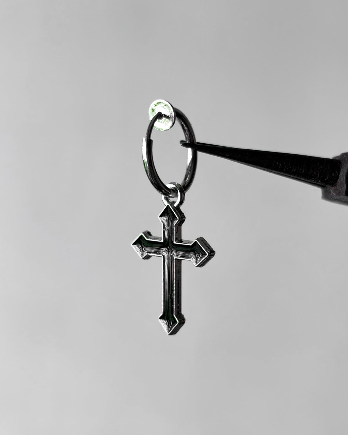 Non - piercing cross earring - 12 pc