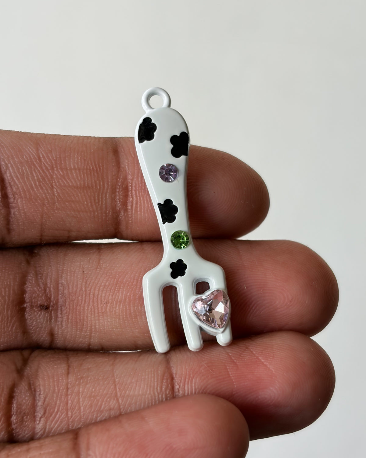 White Fork charm - 1 pc