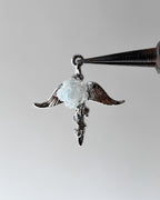 Blue flower wings charm - 3 pc