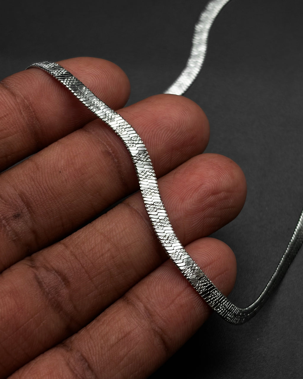 Stainless steel 1.0 Flat patterned snake chain
