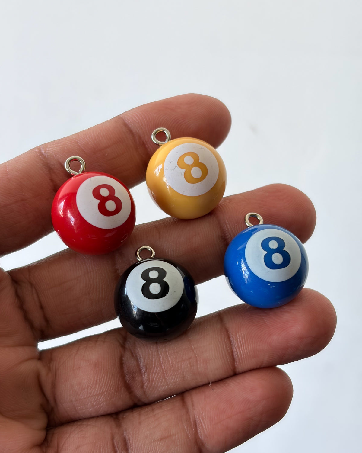 Mini 8 ball charm - 10 pc