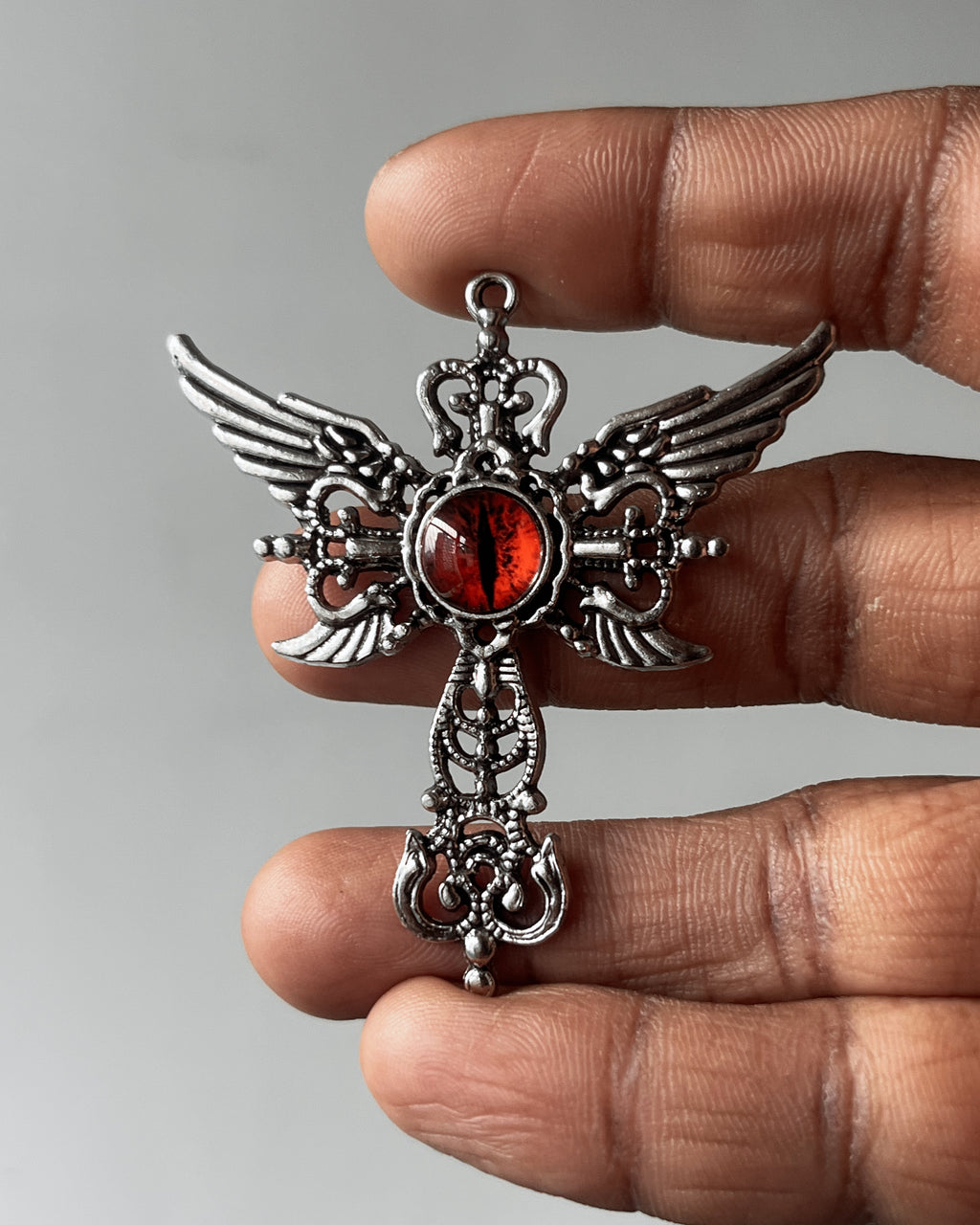 Devil cross wing charm