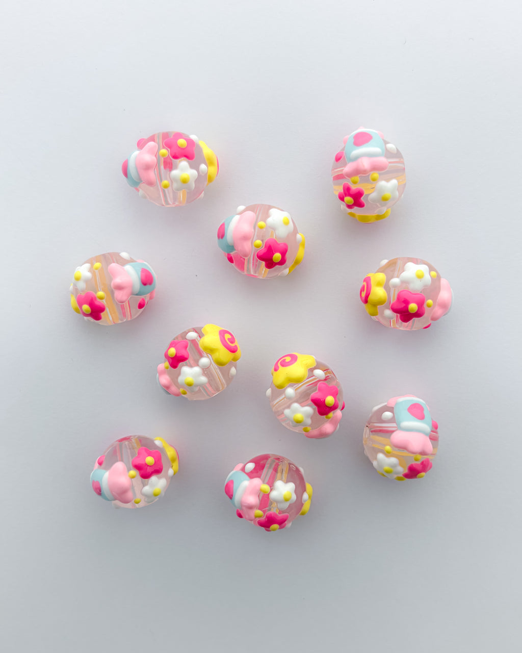 44.0 fancy acrylic beads - 10 pc