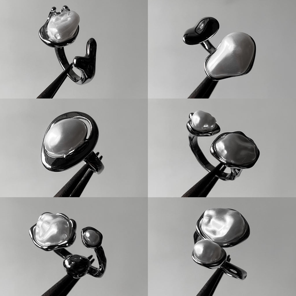 Pearl Rings - random 6 pc