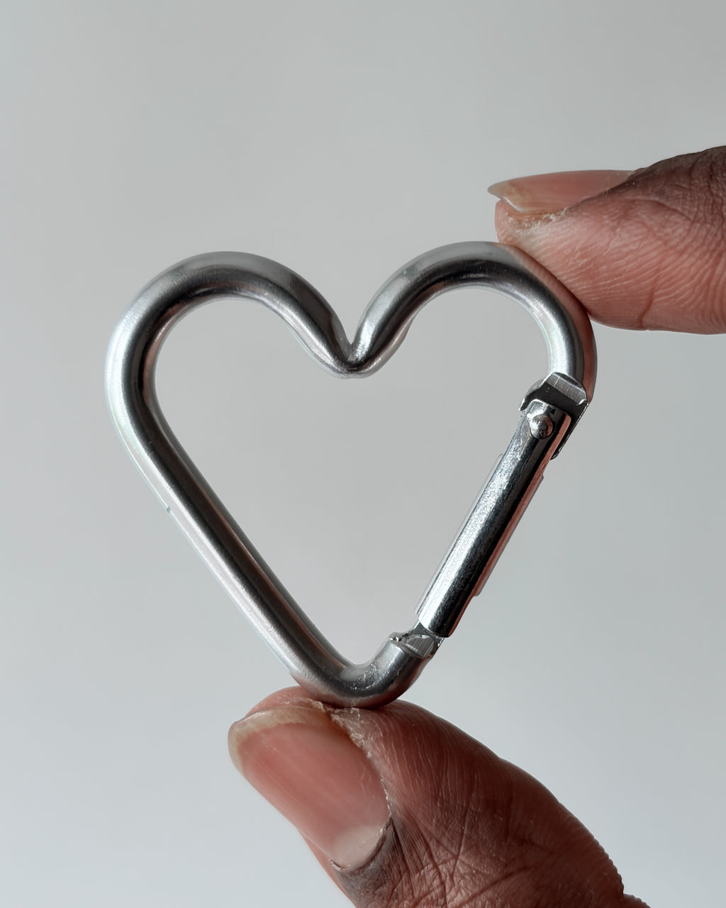 Silver heart carabiner - 10 pc