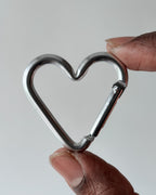 Silver heart carabiner - 10 pc