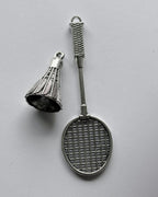 racket and shuttlecock charm - 5 Pair