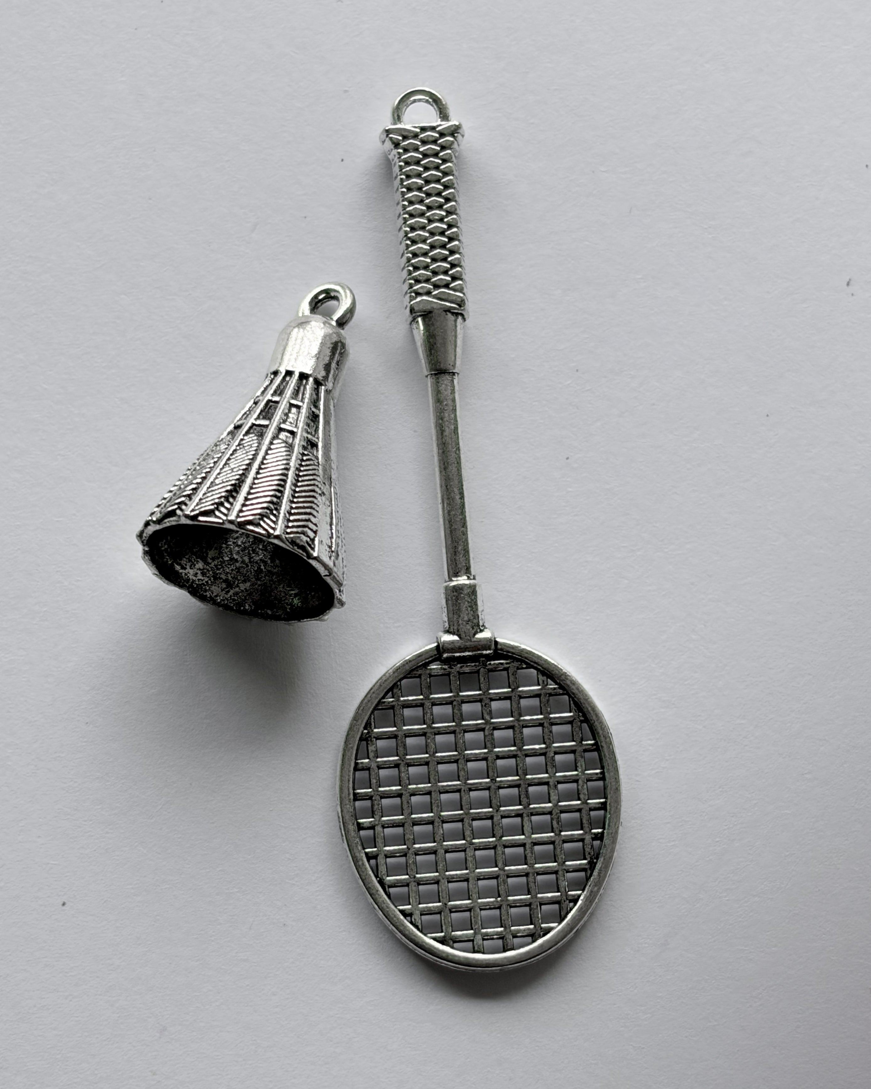 racket and shuttlecock charm - 5 Pair