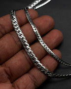 Stainless steel flat Cuban link chain