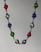 Multicoloured heart link chain - 1 meter