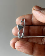 Heart pin charm - 10 pc