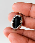 Uneven black opal charm - 3 pc