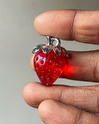 Silver red strawberry - 1 pc