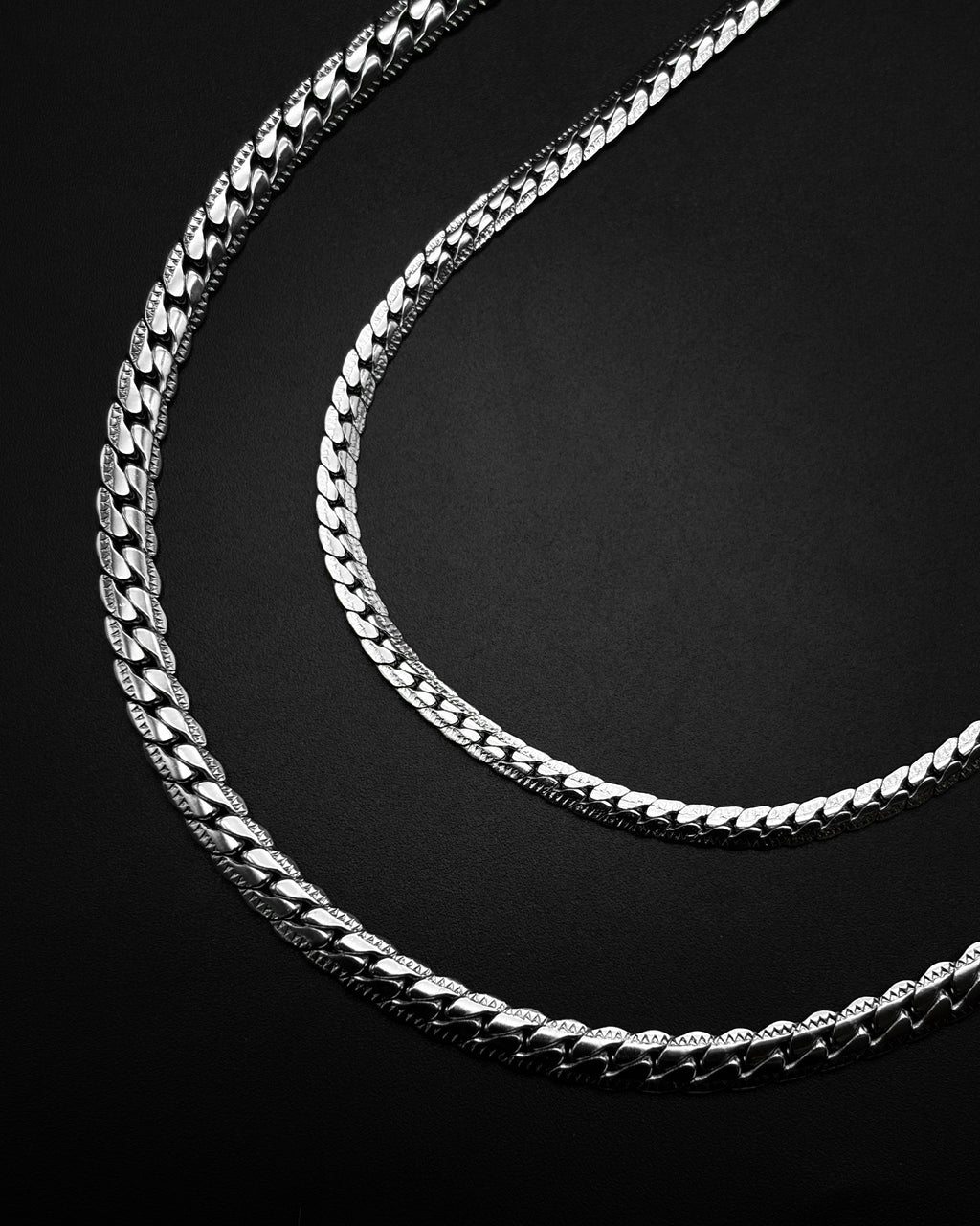 Stainless steel flat Cuban link chain