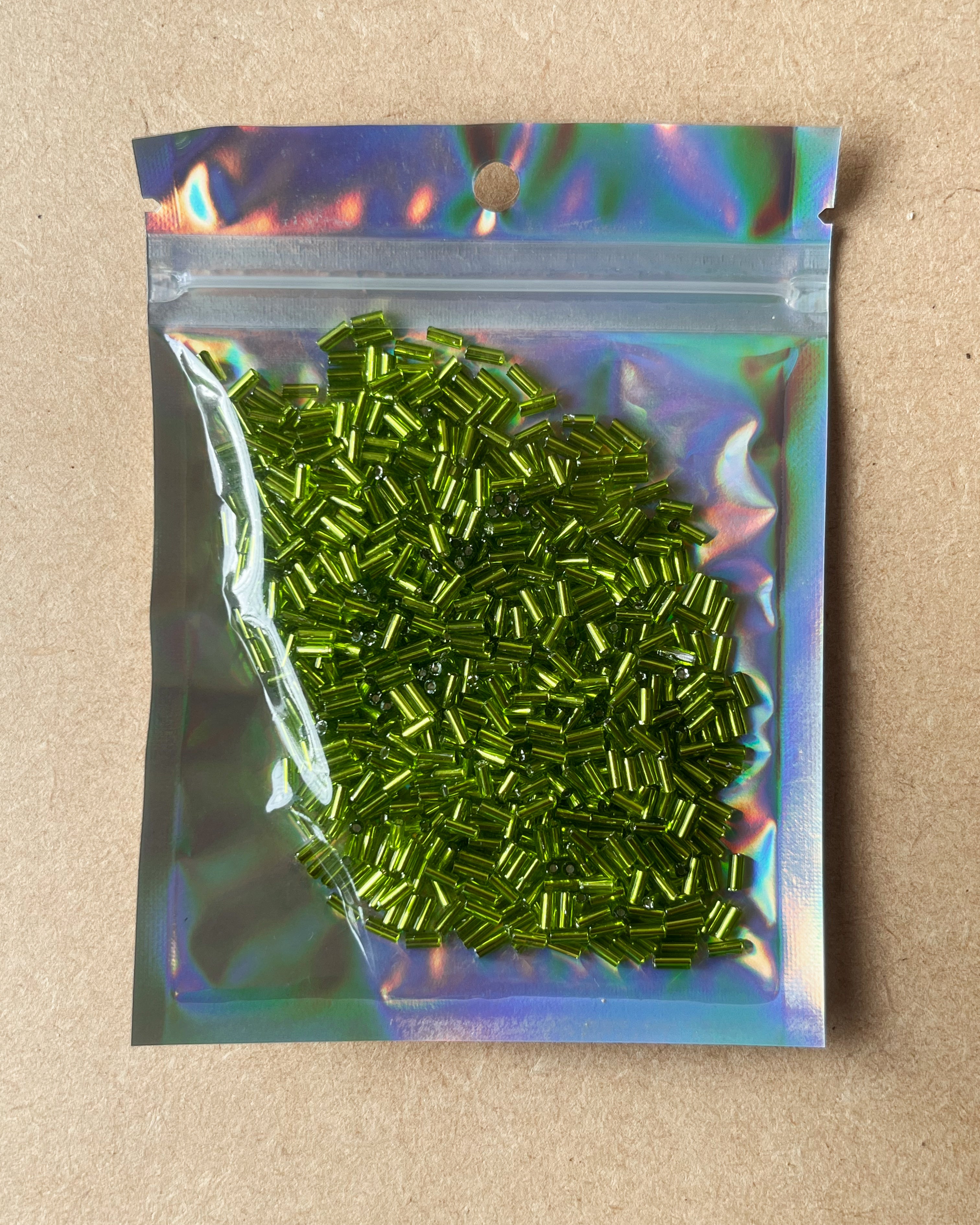 Light Green pipe beads - 20 grams
