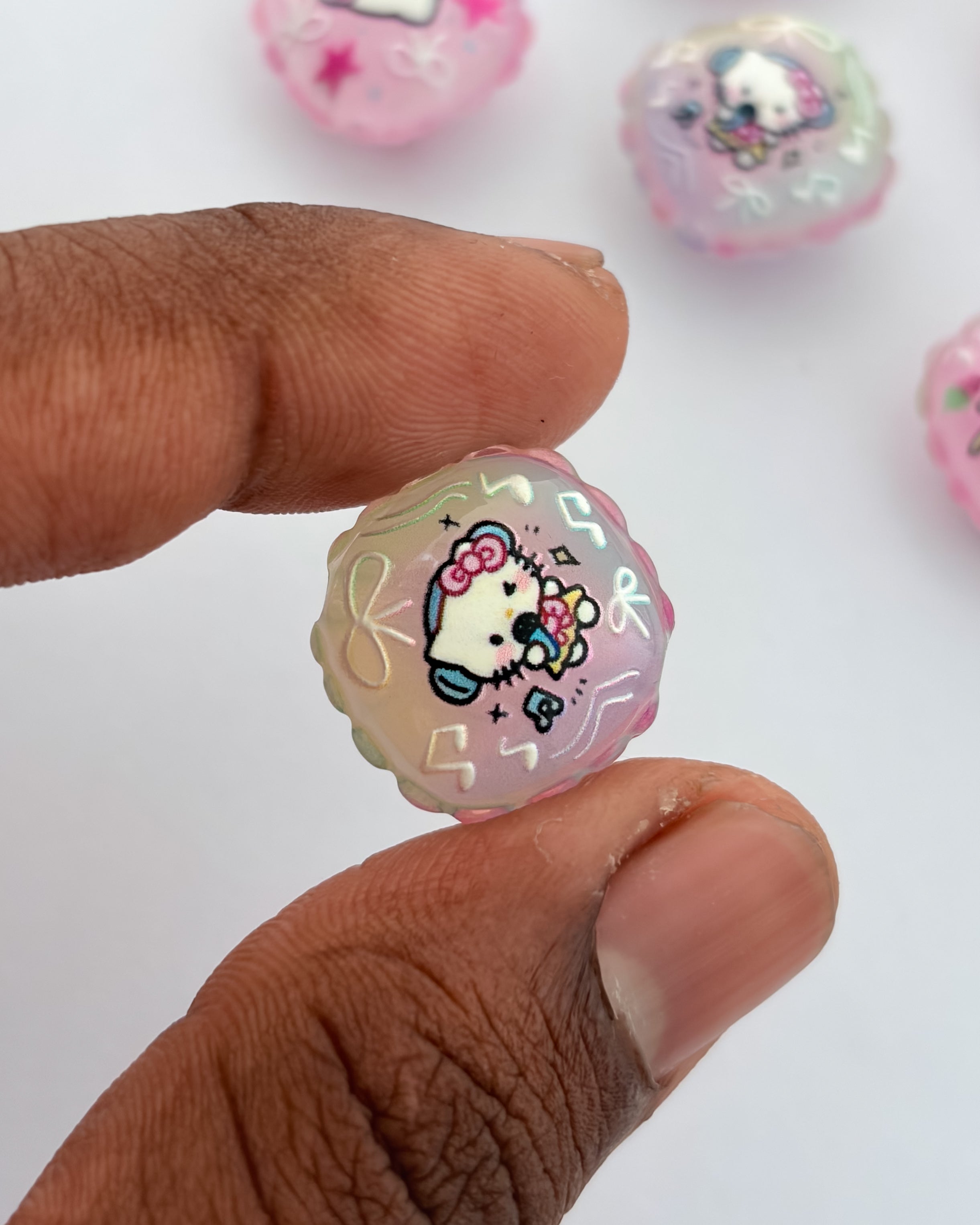 1.0 fancy acrylic beads - 10 pc