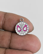 Pink spider charm - 10 pc