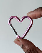 Pink heart carabiner - 10 pc