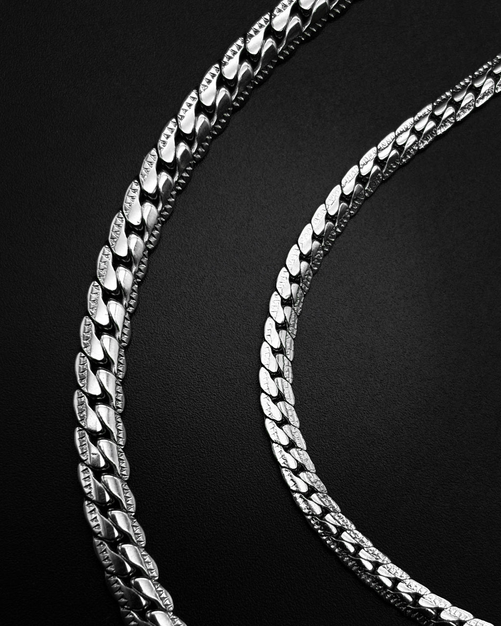 Stainless steel flat Cuban link chain